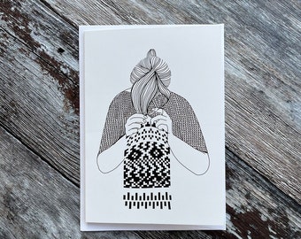 Knitster Girl Greeting Cards