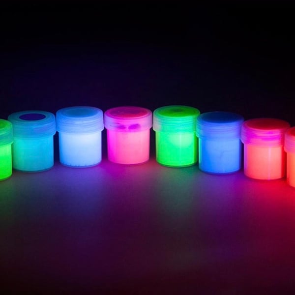 Glow in the dark paint. Glowing paint under neon lights.Neon acrylic paint. Fluorescent paint 20ml.