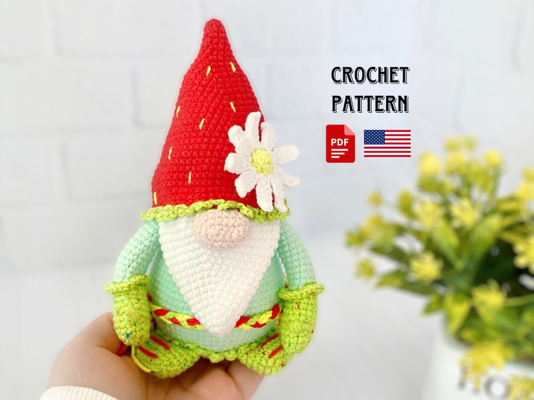 Crochet Garden Gnome Pattern Amigurumi Crochet Flower Gnome Etsy