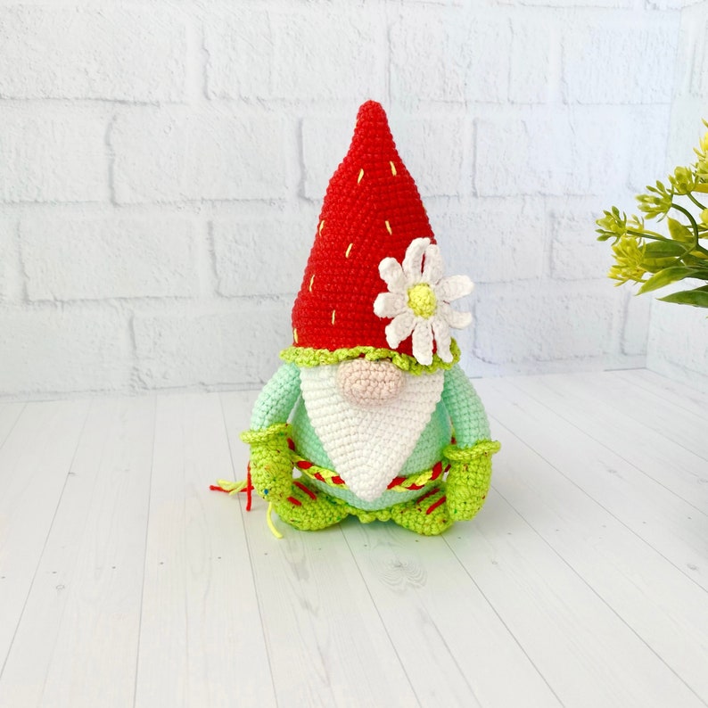 Crochet Garden Gnome Pattern Amigurumi Crochet Flower Gnome Etsy