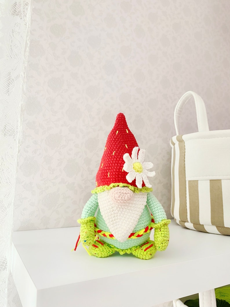 Crochet Garden Gnome Pattern Amigurumi Crochet Flower Gnome Etsy