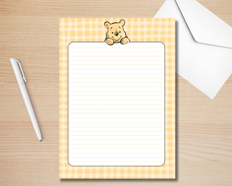 Printable Writing Paper – Winnie the Pooh | Penpal Paper Printable ...