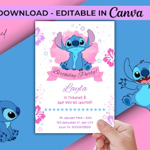 Stitch Party Invitation | Stitch Birthday | Party Invite Kids | Printable Party Invite | Printable Invitation | Download Party Invitation