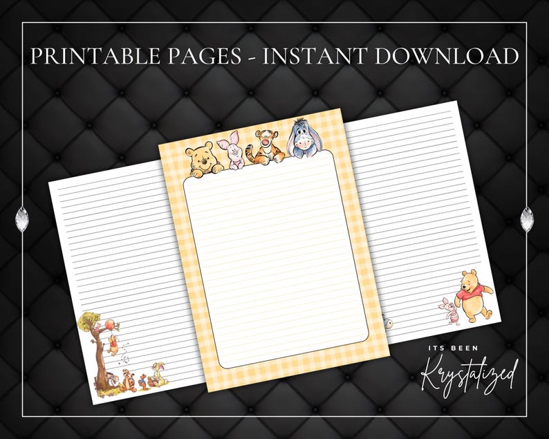 Printable Writing Paper – Winnie the Pooh | Penpal Paper Printable ...