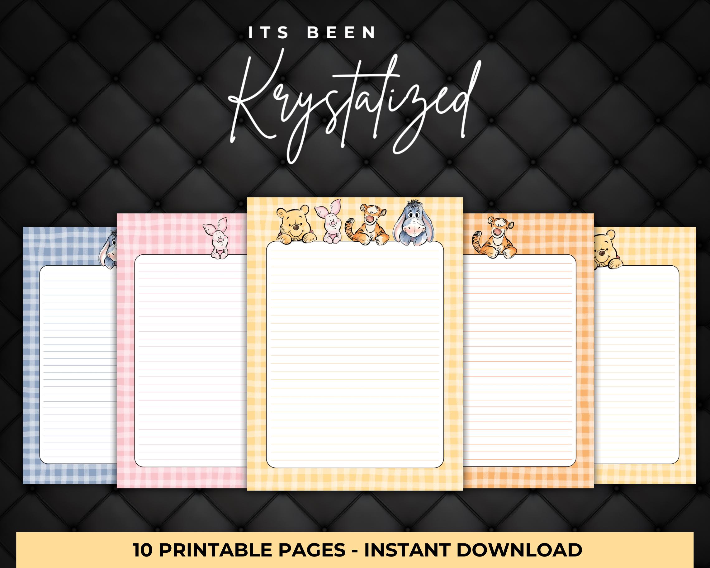 Printable Writing Paper – Winnie the Pooh | Penpal Paper Printable ...
