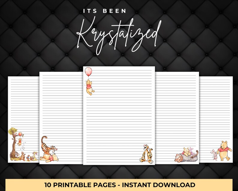 Printable Writing Paper – Winnie the Pooh | Penpal Paper Printable ...