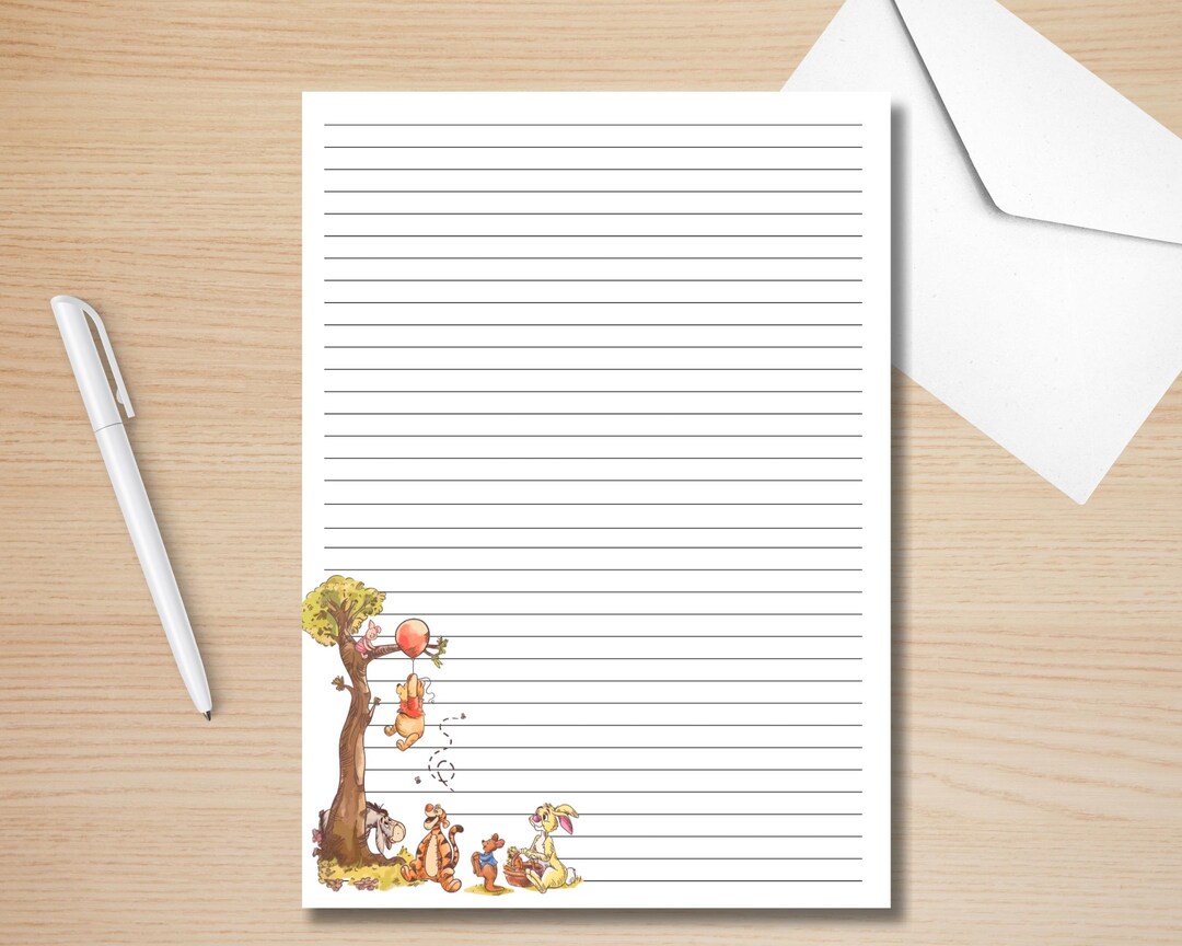 Printable Writing Paper – Winnie the Pooh | Penpal Paper Printable ...