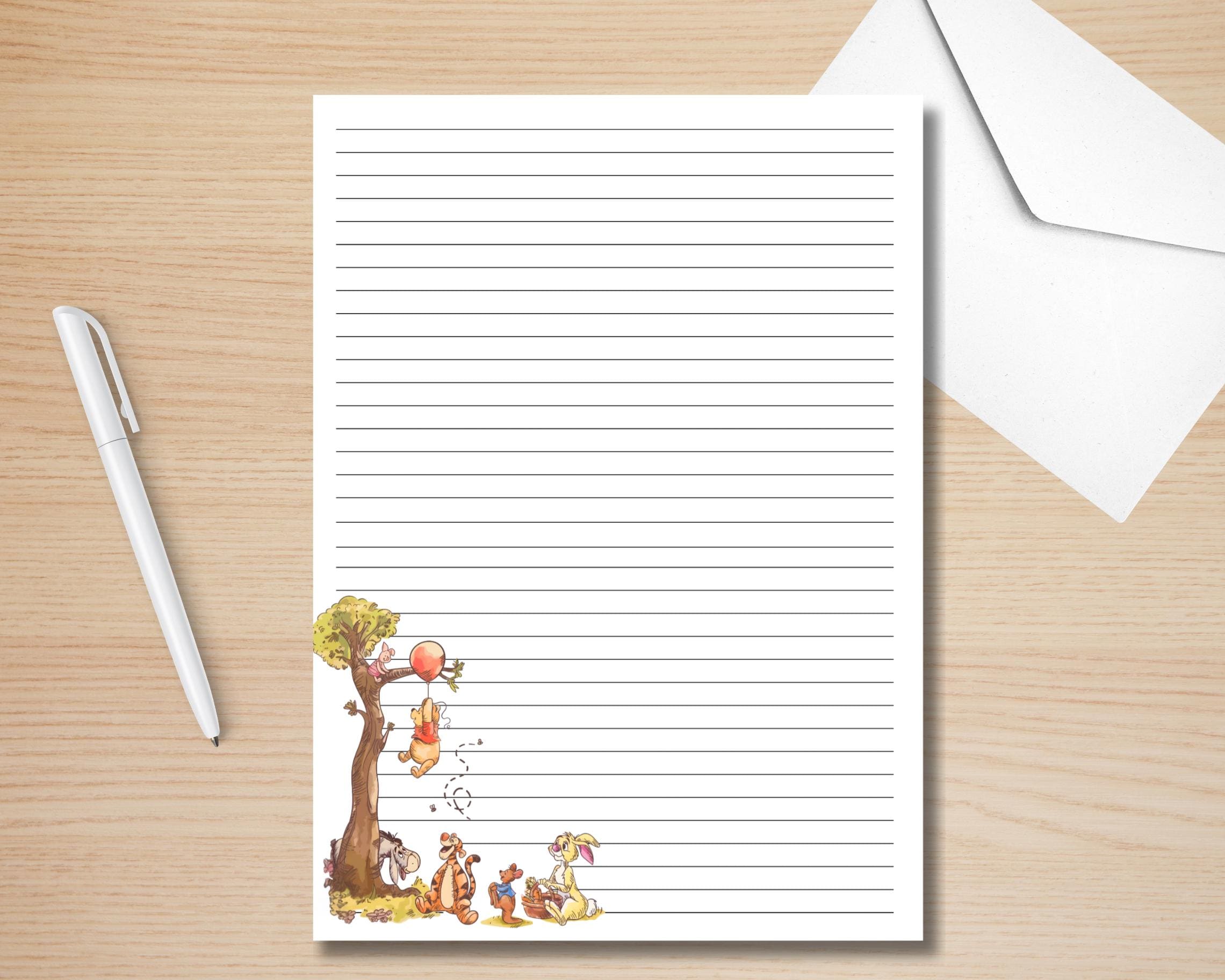 Printable Writing Paper – Winnie the Pooh | Penpal Paper Printable ...