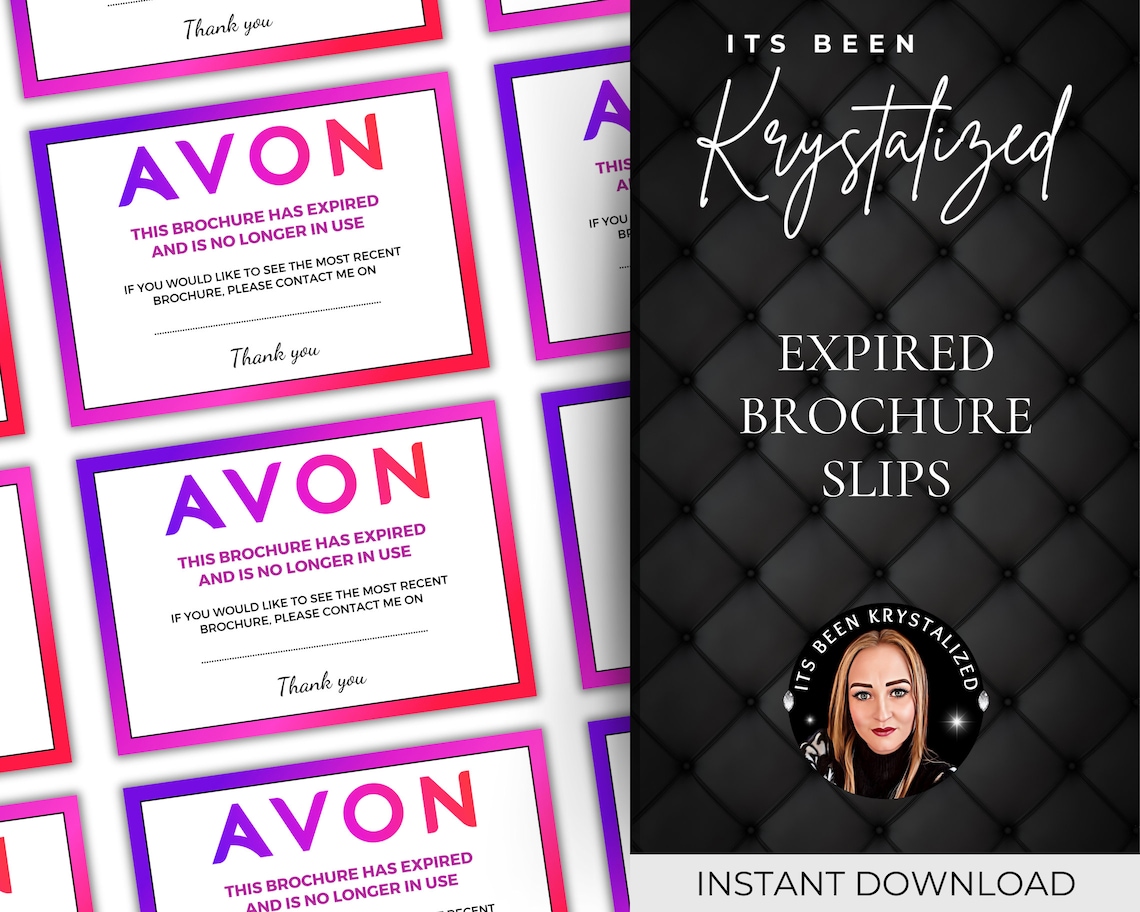 Avon Expired Brochures Avon Labels Avon Printable Etsy