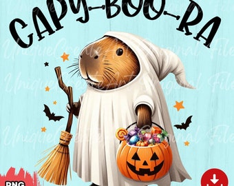 Kapibara Halloween Ghost PNG: Upiorny sezon Sztuka cyfrowa (4500x4500px)