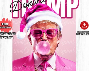 Świąteczna guma balonowa Trump PNG: Sublimacja prezydenta Trumpa (pobranie cyfrowe)