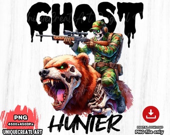 Ghost Hunter PNG: Halloween Sublimacja (Pobieranie cyfrowe)
