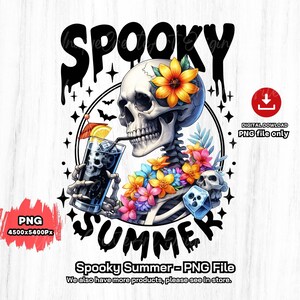 Spooky Summer Skeleton PNG: Funny Vacation Vibes (Digital Download)