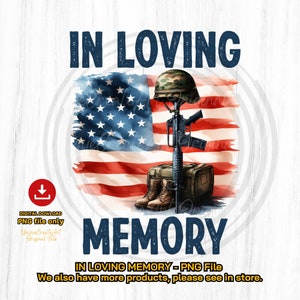 In Loving Memory US Flag Army Boots PNG (Digital Download)