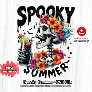 Spooky Summer Skeleton PNG: Summer Vibes (Digital Download)