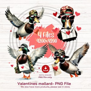 Valentines Stockente Png, Ente Jagd Png, Valentinstag Png, Stockente Liebesbrief Png, Valentinstag für Jäger png, Lustige Stockente Duck Png