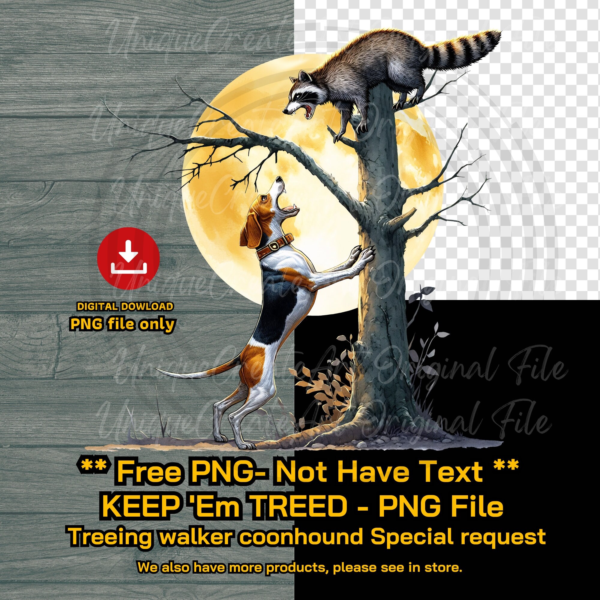 Keep 'em Treed Png, Night Coon Hunting With Treeing Walker Coonhound