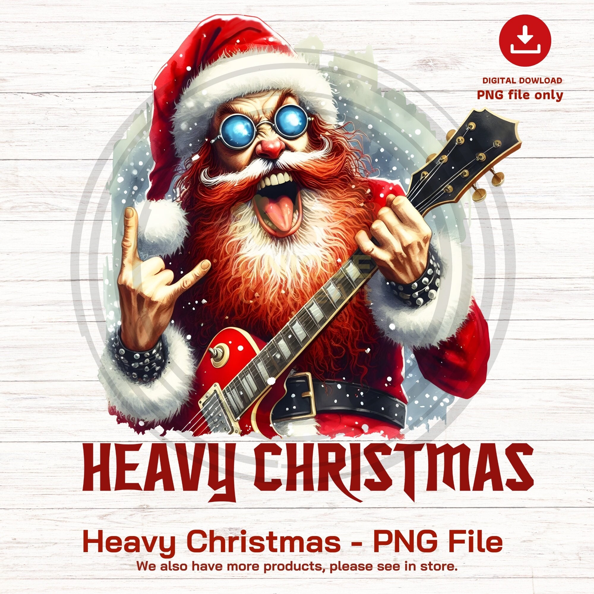 Rock and Roll Santa PNG: Heavy Metal Christmas (digital Download