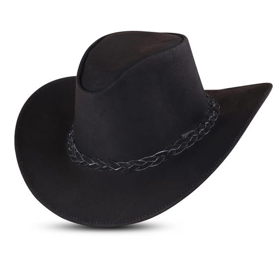 Genuine Calf Suede Leather Western Cowboy Hat for Men  display picture 3