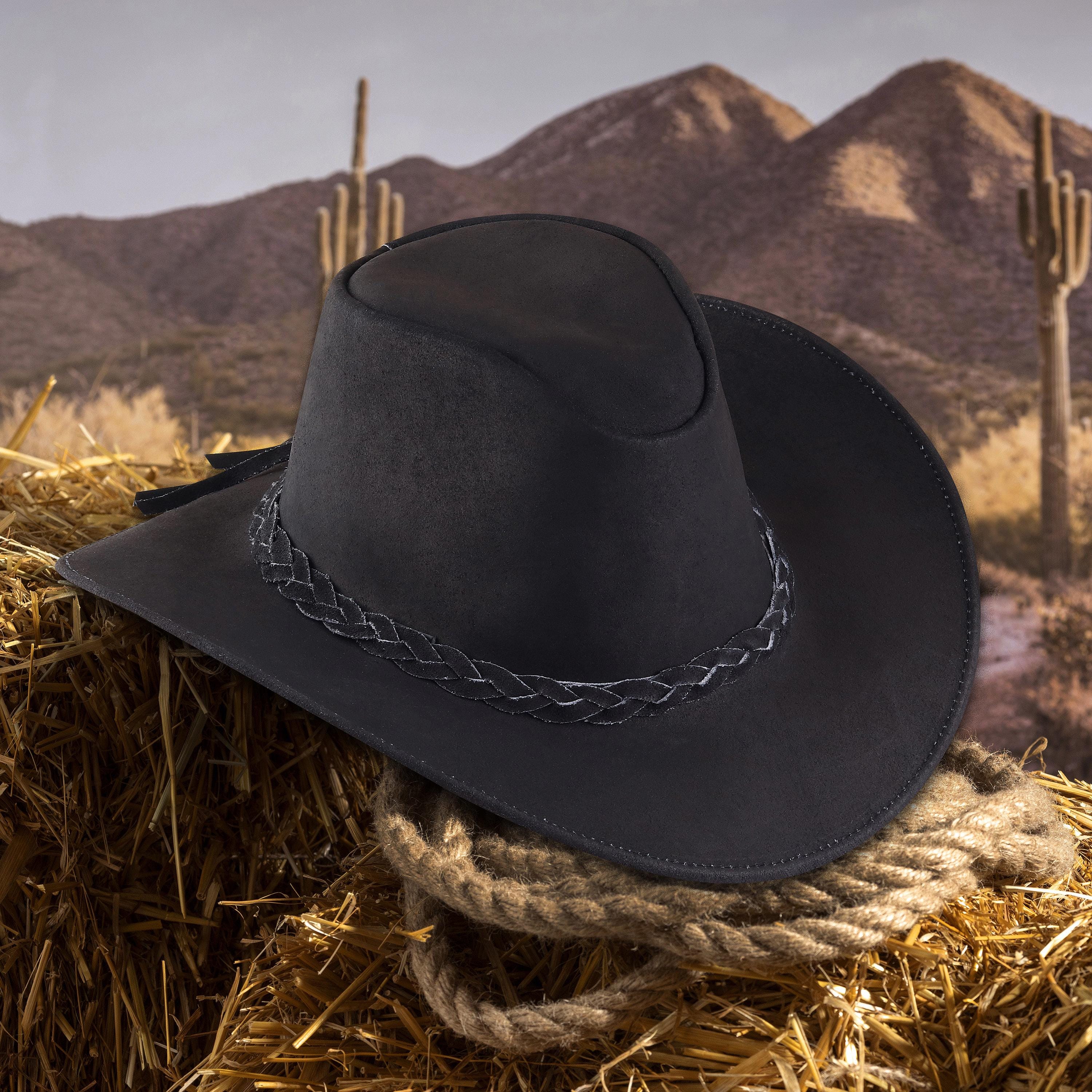 Genuine Calf Suede Leather Western Cowboy Hat for Men  display picture 2
