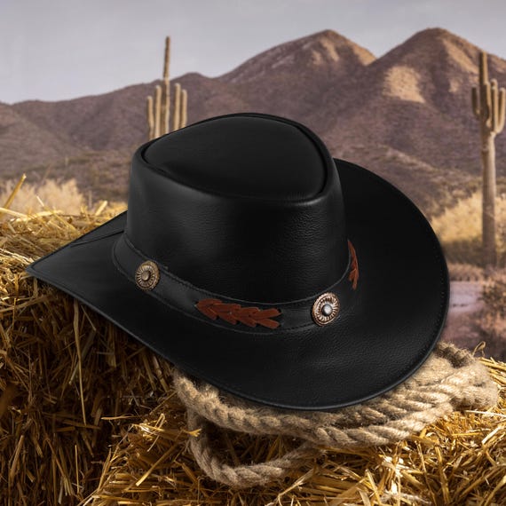 Genuine Calf Leather Cowboy Hat: Shapeable Western Style - Etsy