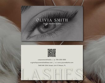 Lash Künstler Visitenkarte Vorlage | Modernes, minimalistisches Design (Canva Template)