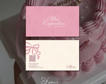 Minimalistische Kuchen Visitenkarte Vorlage | Bakery Branding (Digitaler Download)
