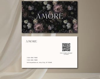 Vintage Floral Business Card Template – Editable in Canva
