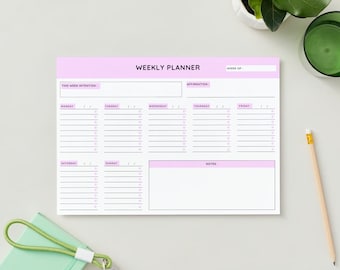 Minimale A4 Weekplanner notitieblok | Minimaal te doen | schema notitieblok | A4 Productiviteitsblok | Dagelijkse planner| Weekplanner bureauonderlegger