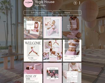 Yoga Pilates Instagram Post Vorlagen | Canva Bearbeitbar (Digitaler Download)
