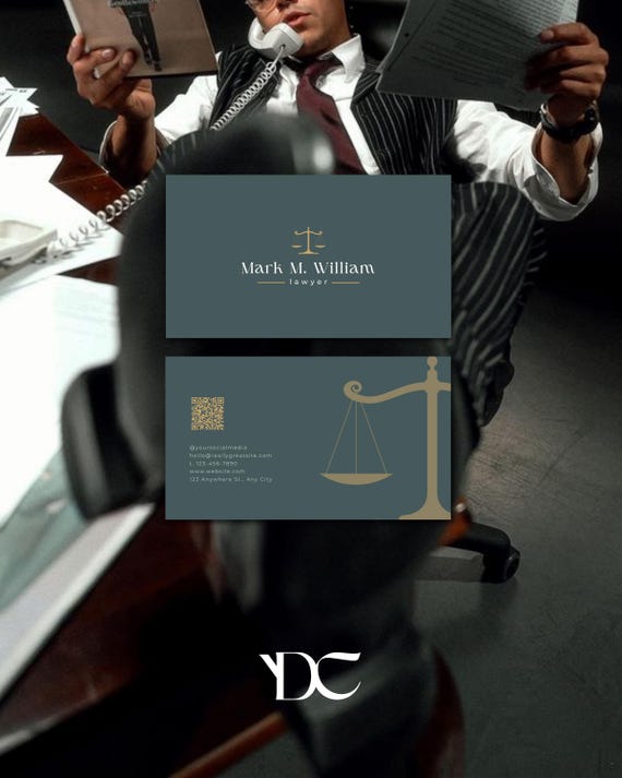 Minimalist Attorney Business Card Template | Editable Canva Design