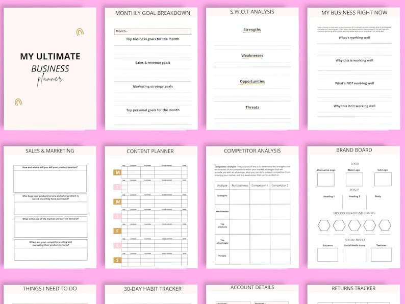 Small Business Plan Business Tracker Goodnotes