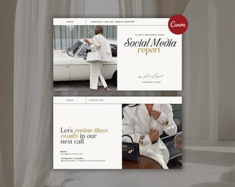 Social Media Leiter Vorlage | Monatlicher Report Canvas