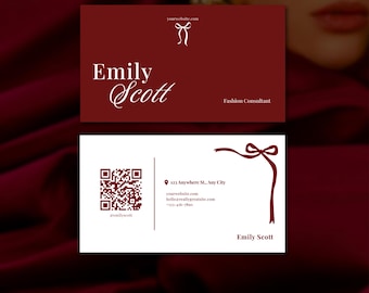 Fashion Consultant Business Card Template | Elegant Stylist Branding (Digital Download)