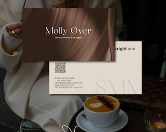 Minimalistischer Social Media Player Visitenkarte Vorlage | Canva (Digitaler Download)
