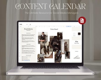 Social Media Content Kalender Google Sheets | Brand Vision Board (Digitaler Download)