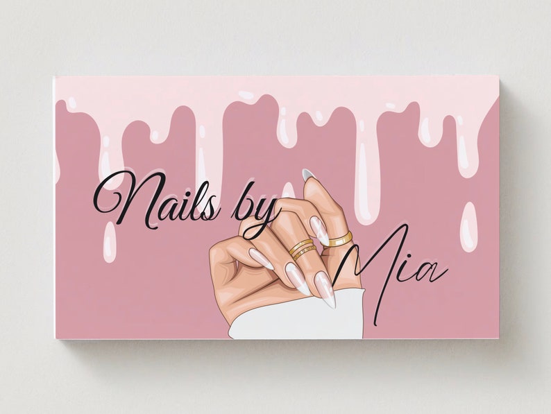Editable Nail Tech Business Card Template, Nails Calling Card With QR