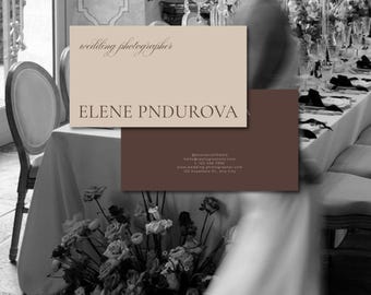 Hochzeitsfotograf Visitenkarte Vorlage - Elegantes Minimalistisches Branding | Bearbeitbares Canva Design | Fotografie Business Identität