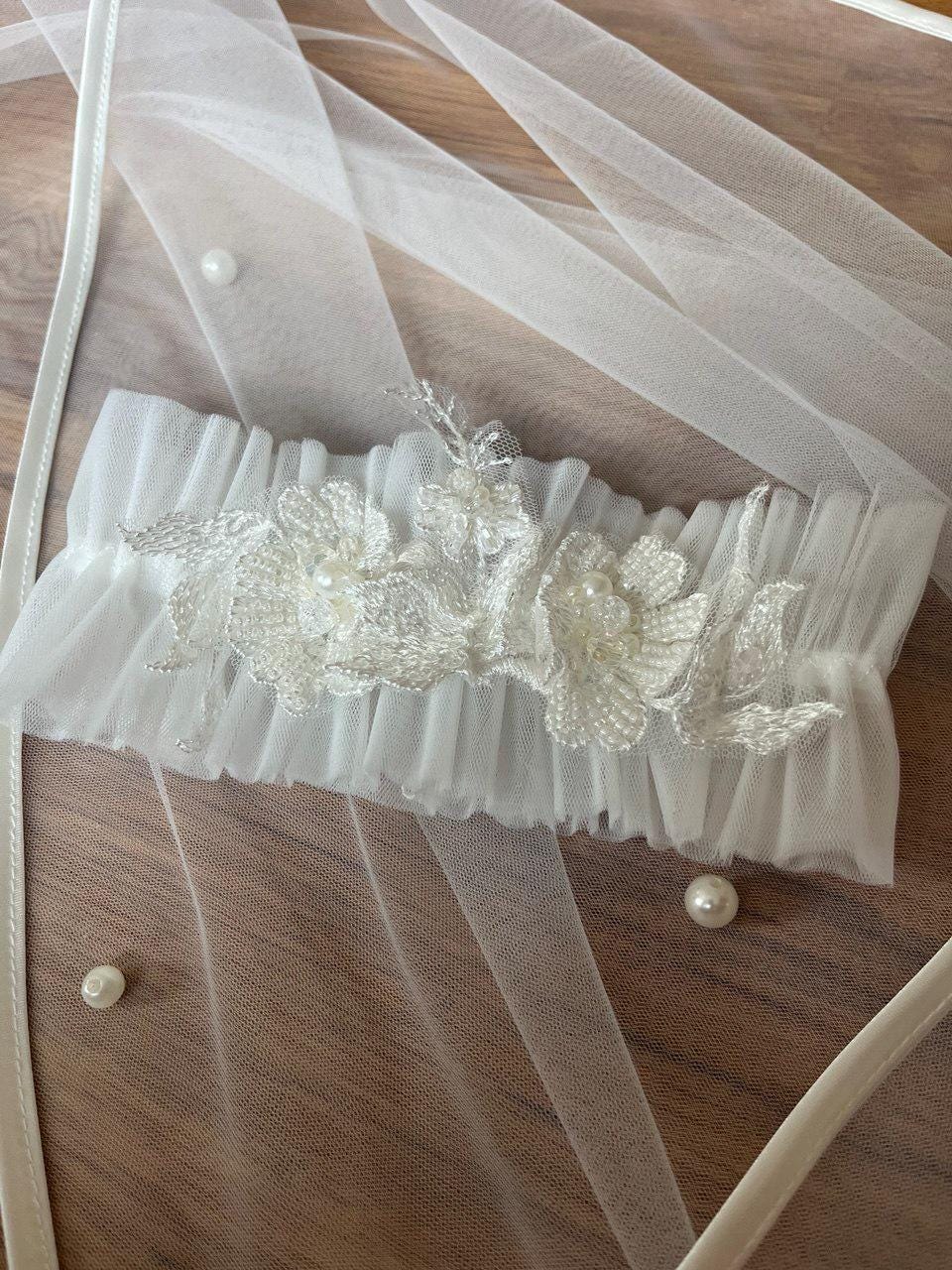 Giarrettiera Sposa effetto tattoo in Pizzo