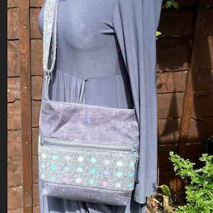 tweed crossbody bag ,Wool messenger bag, gift for her , birthday gift , anniversary present , ready to ship
