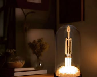 SpaceX Falcon Heavy Launch Diorama Desk Lamp