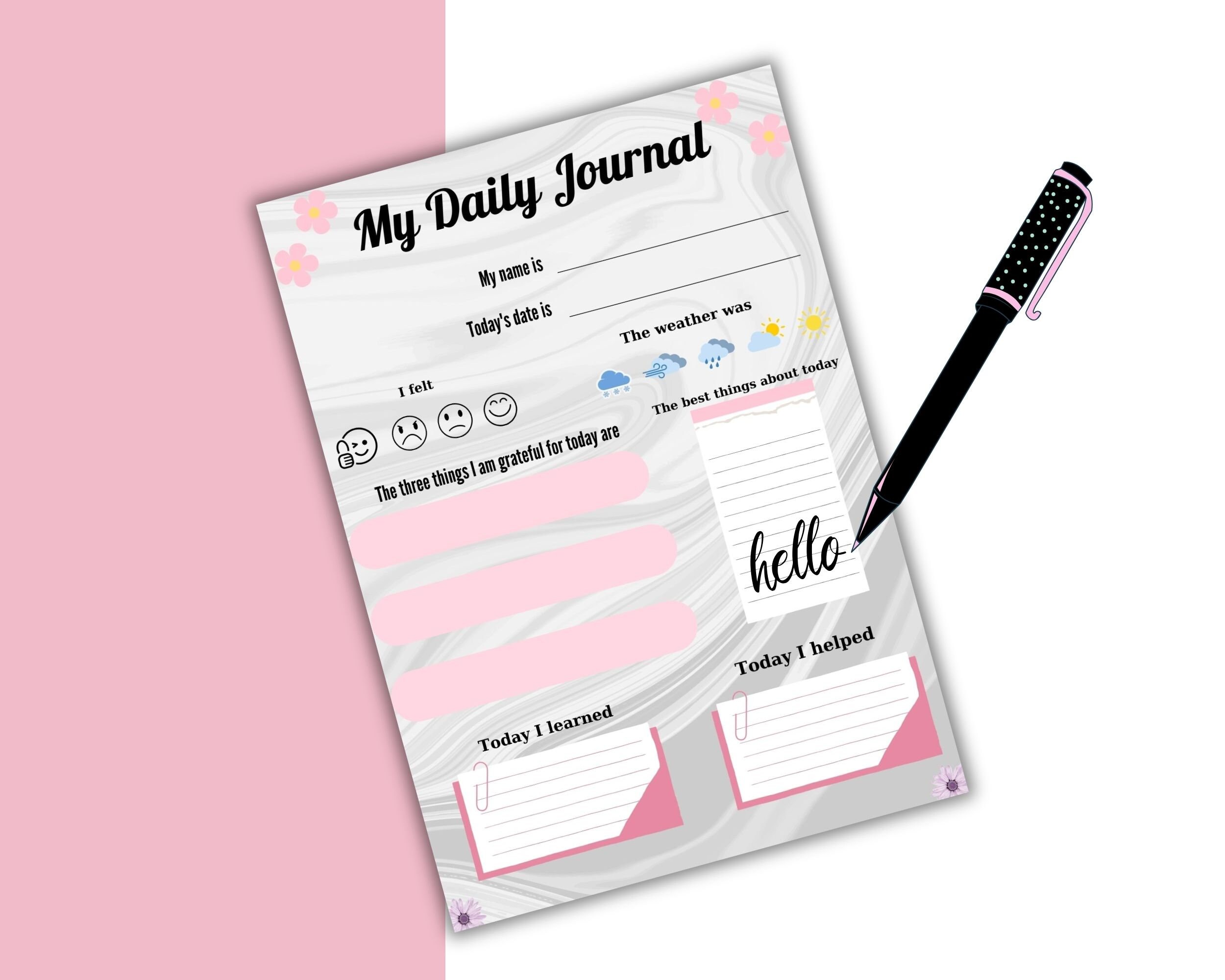 Kids Diary Kids Diary Printable Journal for Kids Kids - Etsy