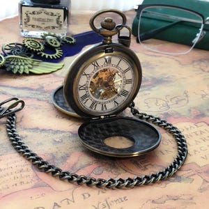 Vintage Mechanical Pocket Watch with Personalized Engraving, Customized Pocket Watch, Anniversary Gift, Wedding Gift, Birthday Gift