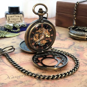 Vintage Pocket Watch with Personalized Engraving, Customized Pocket Watch, Birthday Gift, Anniversary Gift, Personalized Mens Wedding Favors
