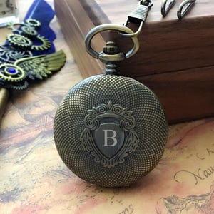 Engraved Initials Pocket Watch – Personalized Fathers Day Gift, Wedding Gift, Birthday Gift, Anniversary Gift, Gift for the Groomsmen /Groom