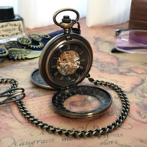 Vintage Mechanical Pocket Watch with Personalized Engraving, Customized Pocket Watch, Anniversary Gift, Wedding Gift, Best Man Gifts