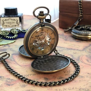 Vintage Pocket Watch with Personalized Engraving, Customized Pocket Watch, Birthday Gift, Anniversary Gift, Personalized Mens Wedding Favors