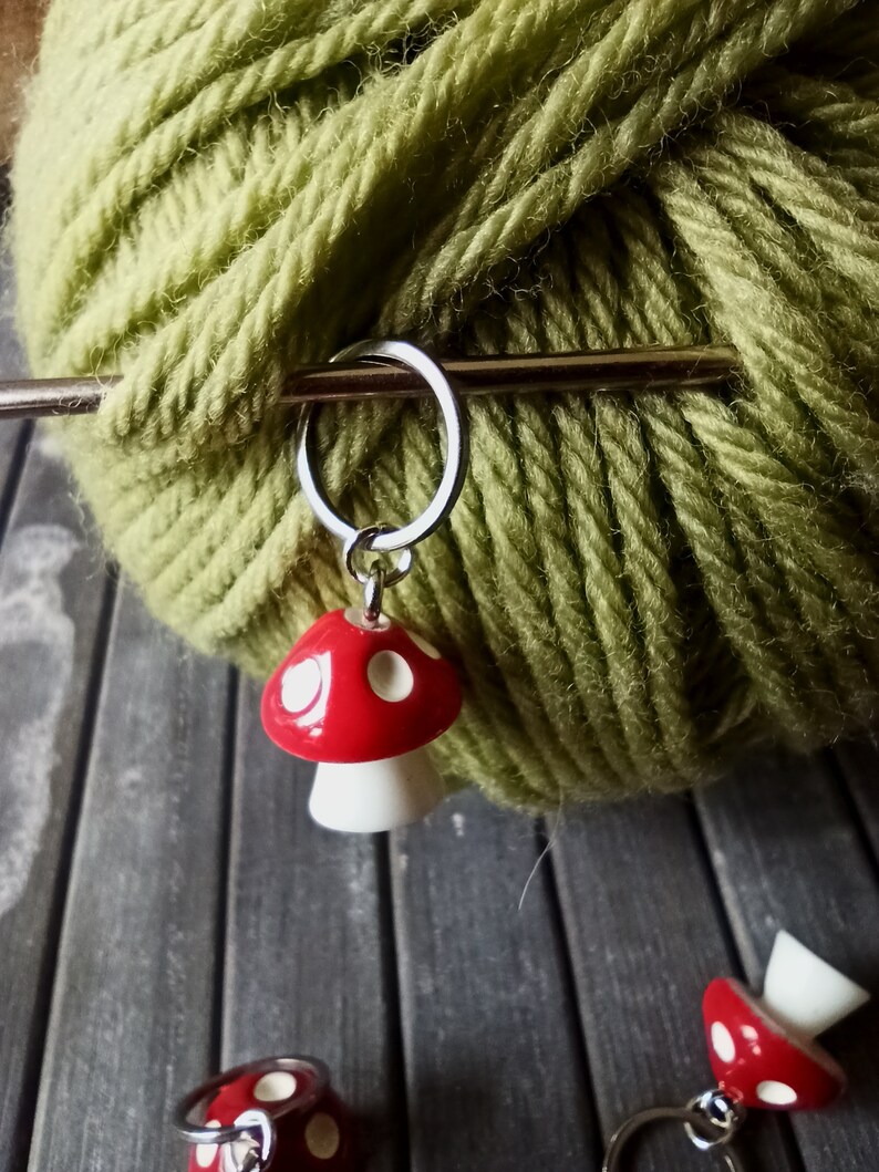 Stitch marker fly agaric, lucky charm image 2
