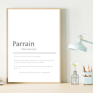 Godfather definition poster - Printable poster - Original gift idea for birthday or Christmas.