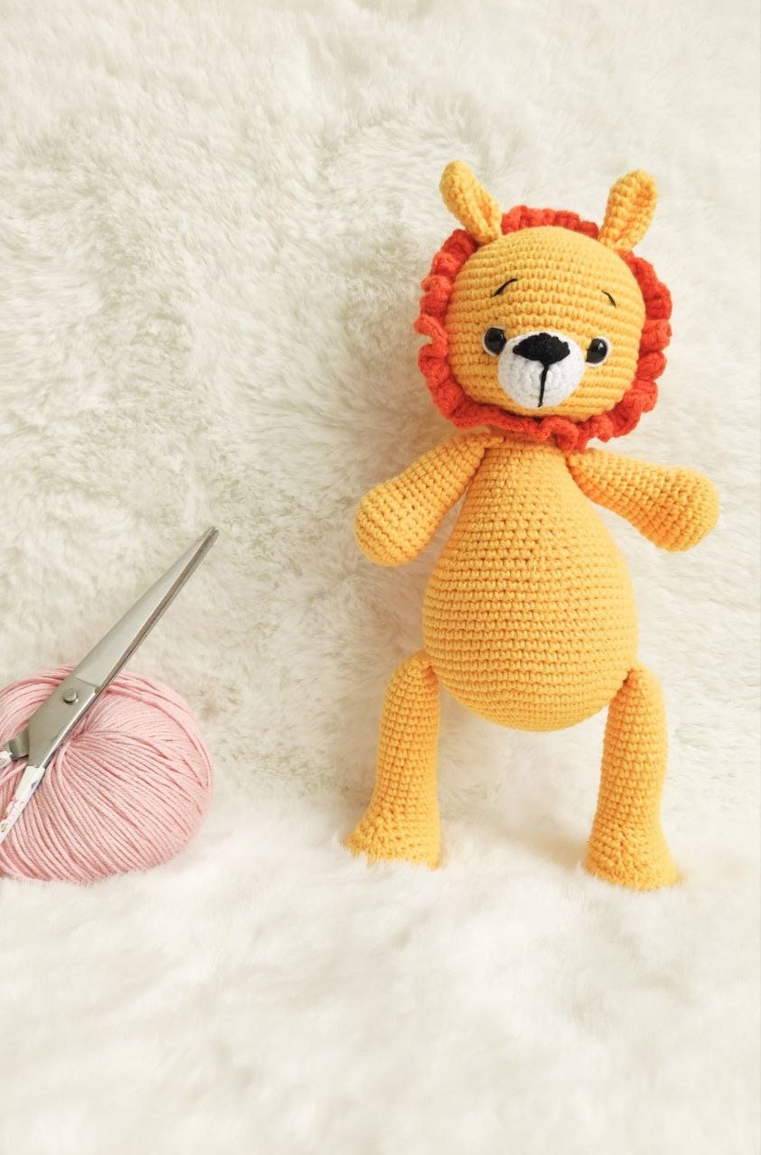 Finished Cute Amigurumi Lion, Crochet Lion, Gift for Boys and Girls